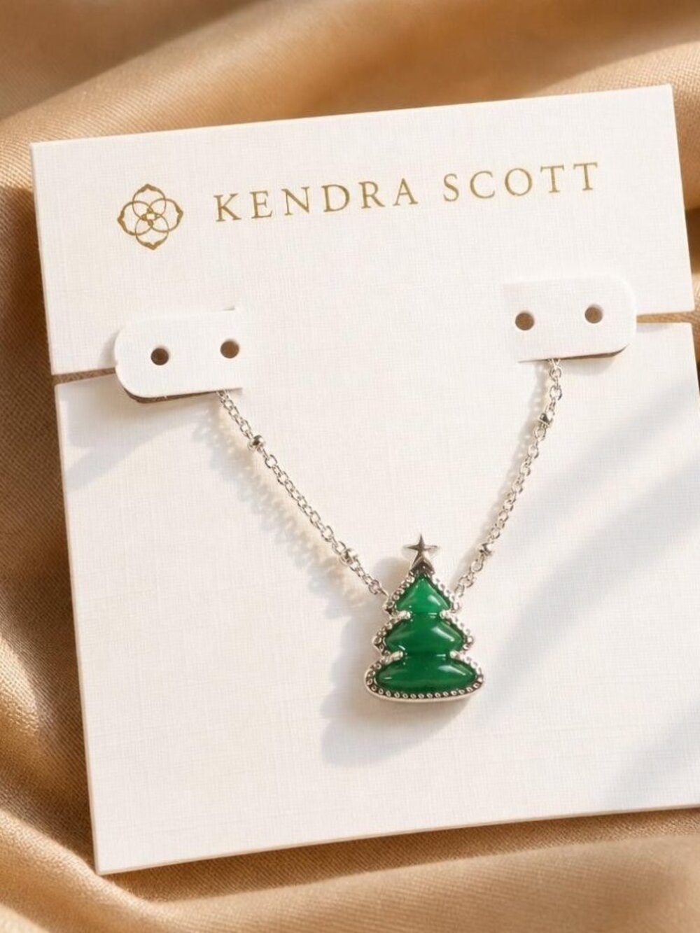 Kendra Scott Holiday Tree Silver Short Pendant Necklace